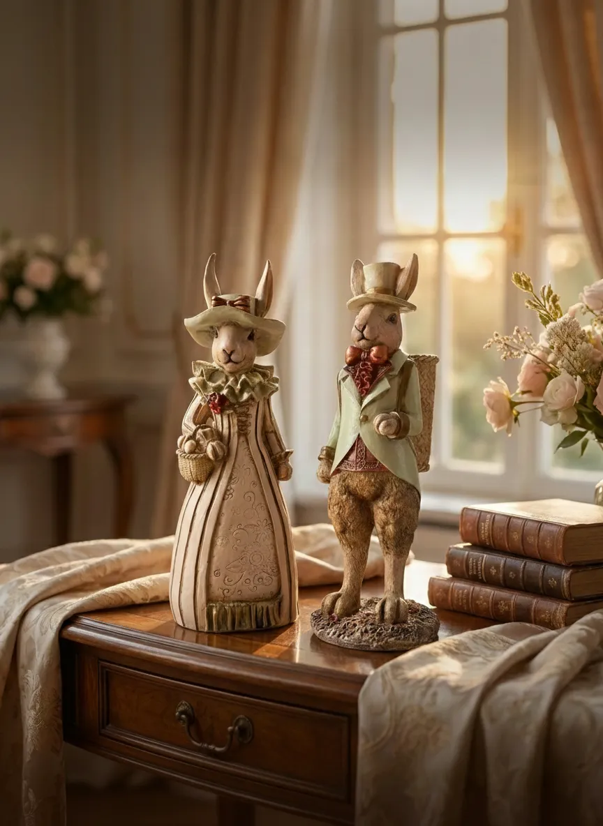 Vintage Rabbit Couple